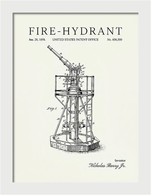 Fire Hydrant Minimalist Patent Us606500