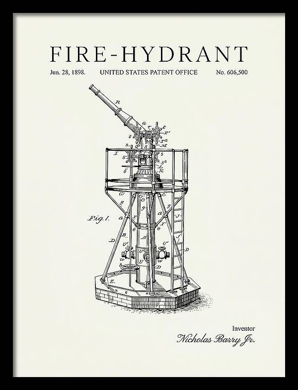 Fire Hydrant Minimalist Patent Us606500
