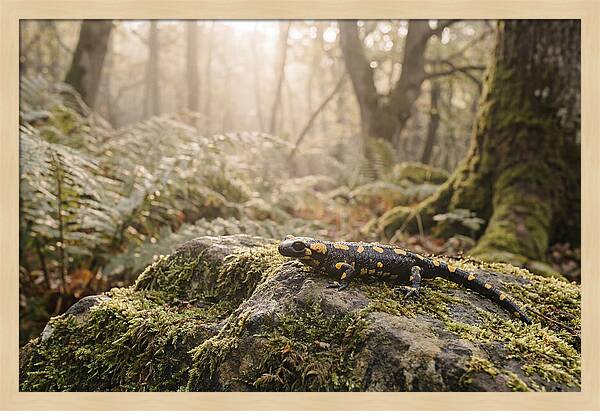 Fire Salamander In The Forest