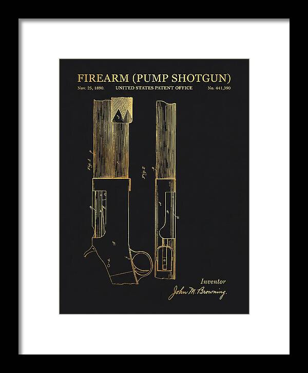 Firearm Pump Shotgun Gold Patent Us441390