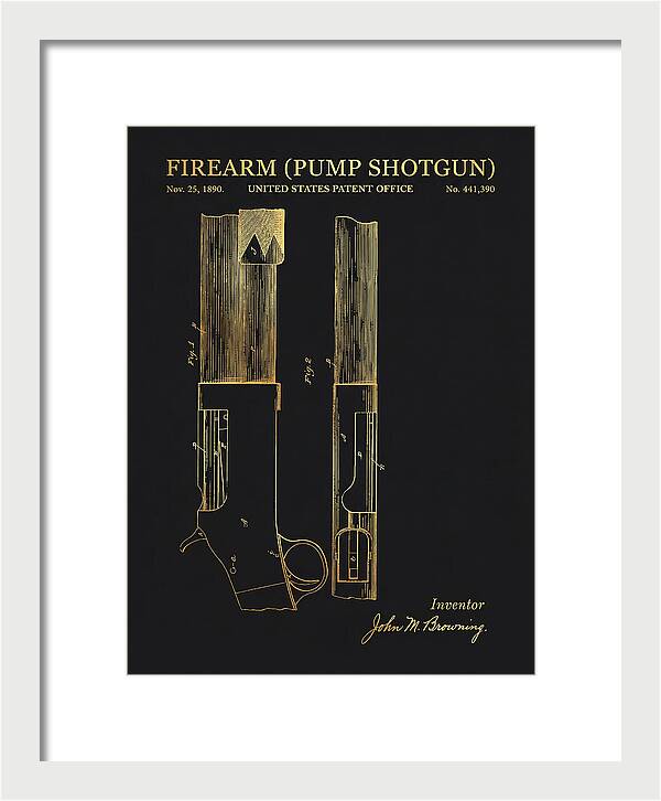 Firearm Pump Shotgun Gold Patent Us441390