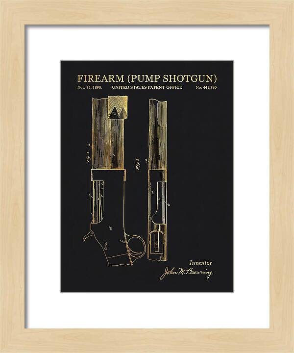 Firearm Pump Shotgun Gold Patent Us441390