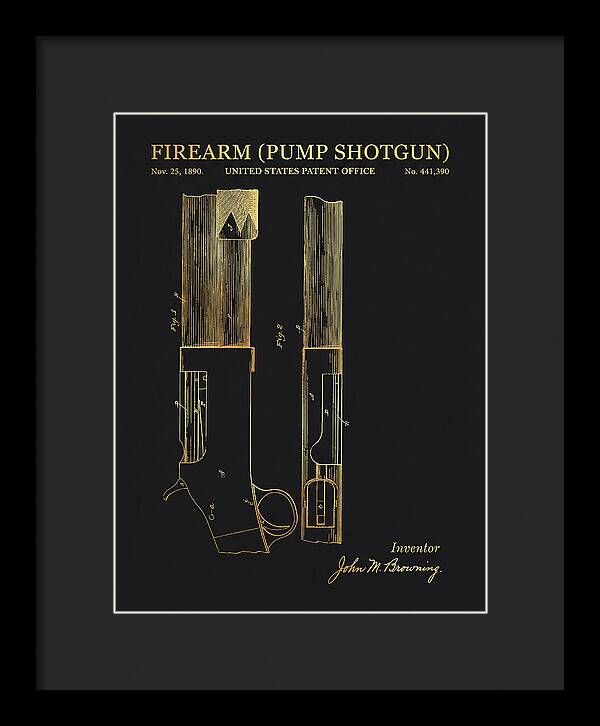 Firearm Pump Shotgun Gold Patent Us441390