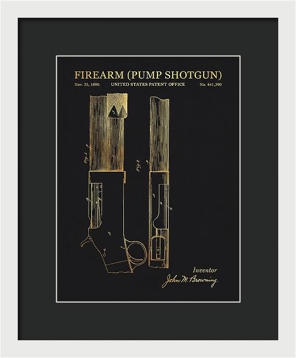 Firearm Pump Shotgun Gold Patent Us441390