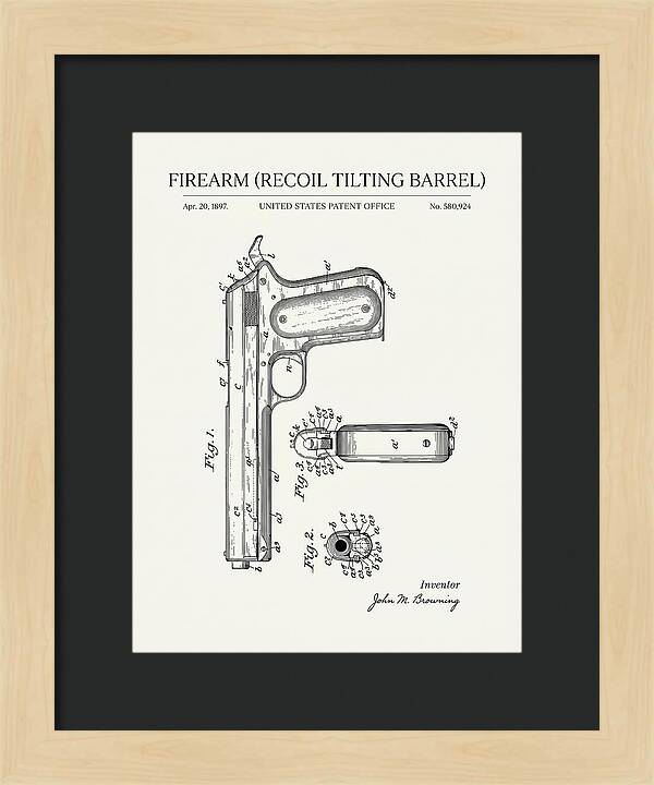 Firearm Recoil Tilting Barrel Minimalist Patent Us580924