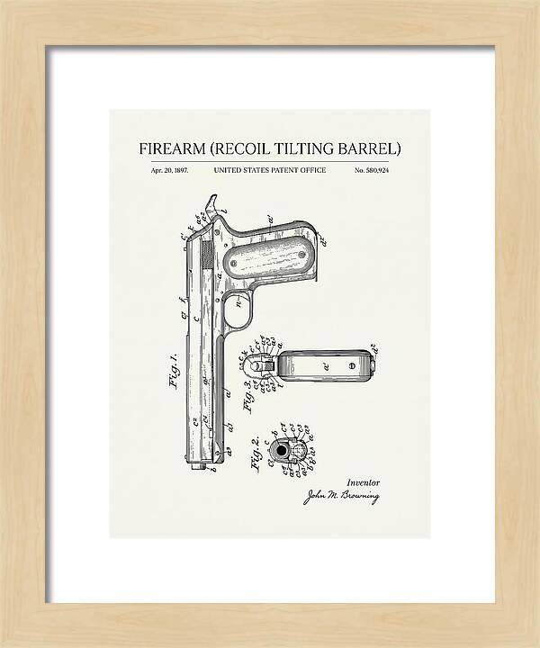 Firearm Recoil Tilting Barrel Minimalist Patent Us580924