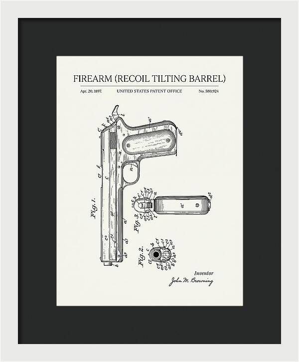 Firearm Recoil Tilting Barrel Minimalist Patent Us580924