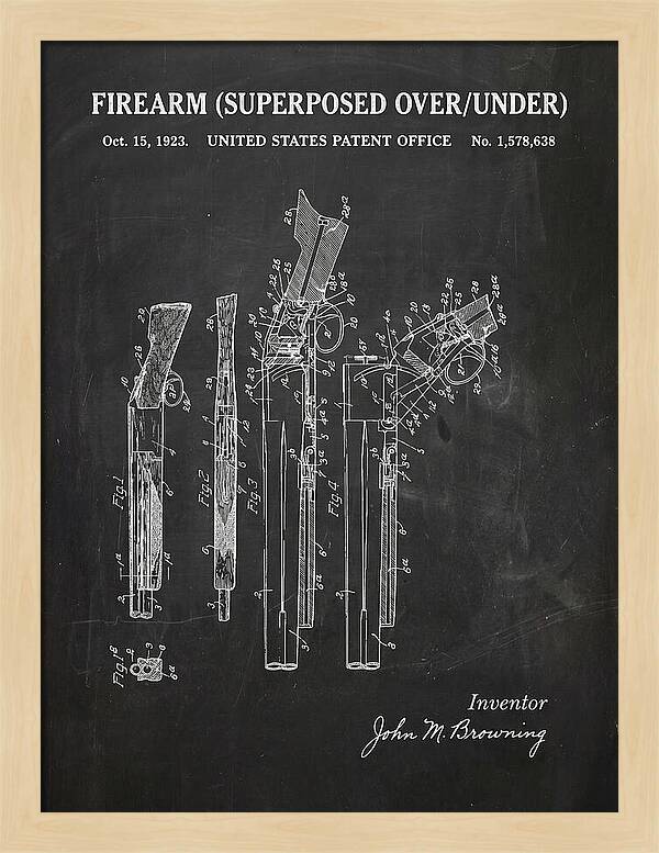 Firearm Superposed Over/under Chalkboard Patent Us1578638