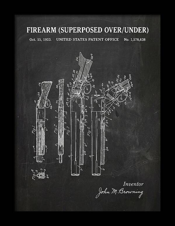 Firearm Superposed Over/under Chalkboard Patent Us1578638