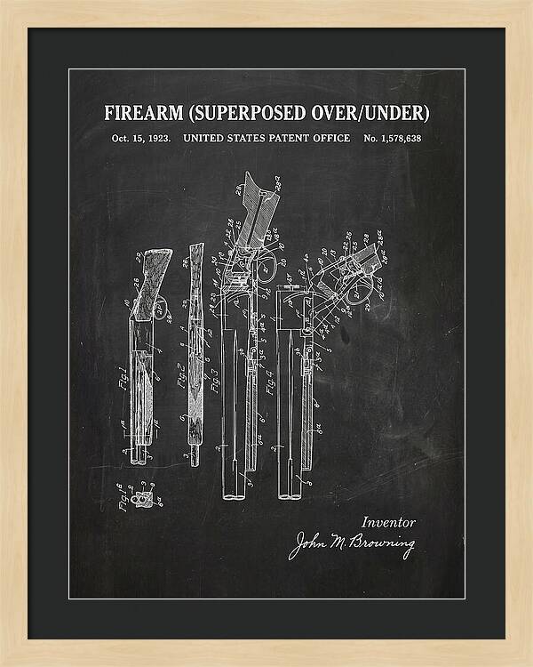 Firearm Superposed Over/under Chalkboard Patent Us1578638