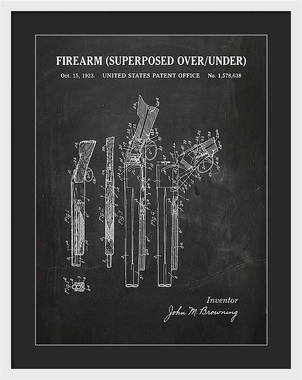 Firearm Superposed Over/under Chalkboard Patent Us1578638