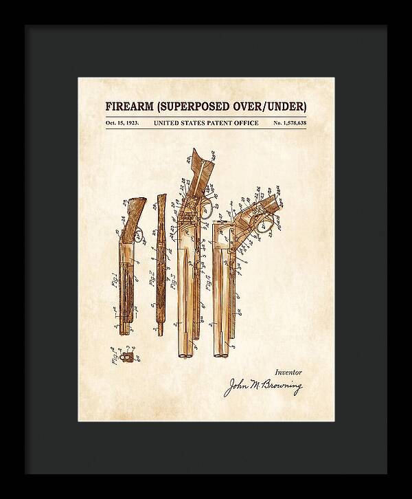 Firearm Superposed Over/under Watercolor Patent Us1578638