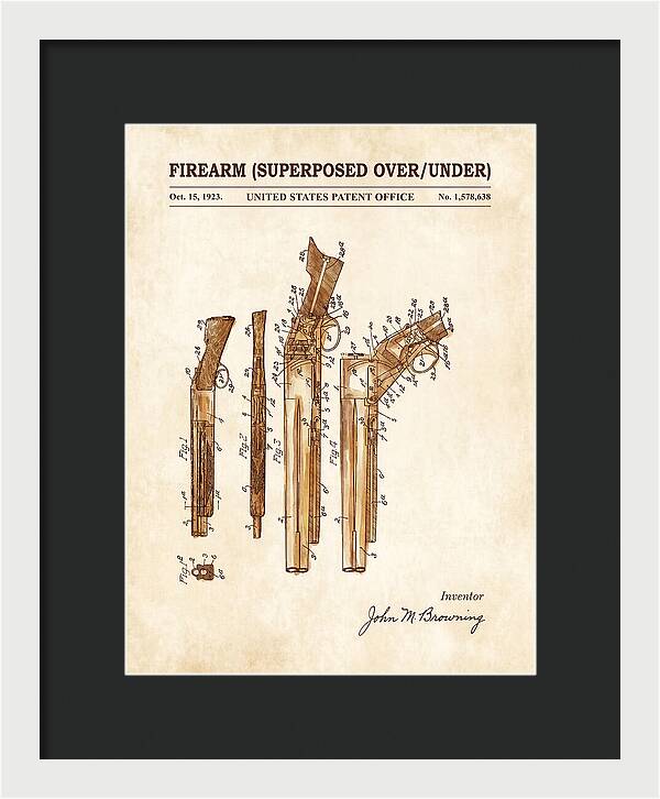 Firearm Superposed Over/under Watercolor Patent Us1578638