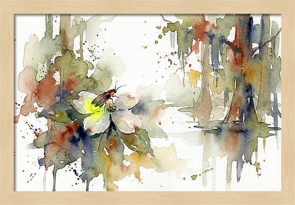 Firefly Illuminating A Blossom