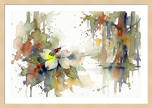 Firefly Illuminating A Blossom