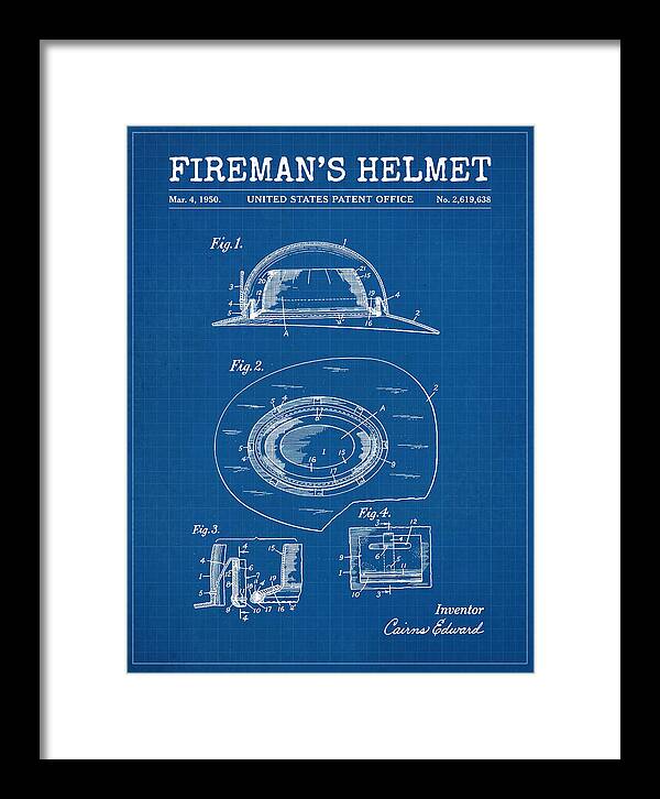 Fireman's Helmet Blueprint Patent Us2619638