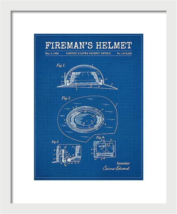 Fireman's Helmet Blueprint Patent Us2619638