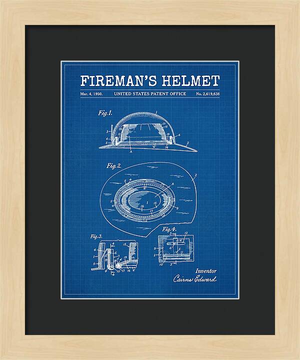 Fireman's Helmet Blueprint Patent Us2619638