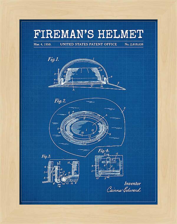 Fireman's Helmet Blueprint Patent Us2619638