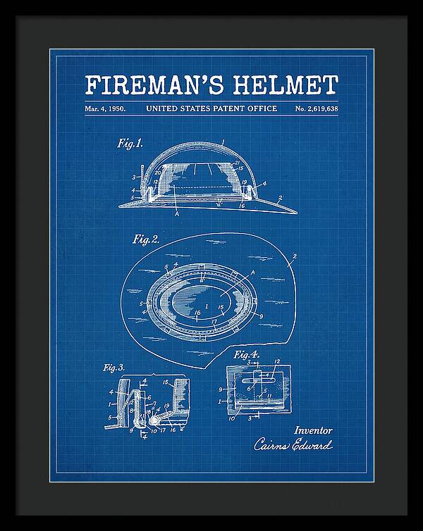 Fireman's Helmet Blueprint Patent Us2619638