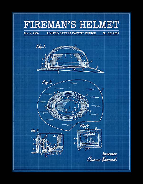 Fireman's Helmet Blueprint Patent Us2619638