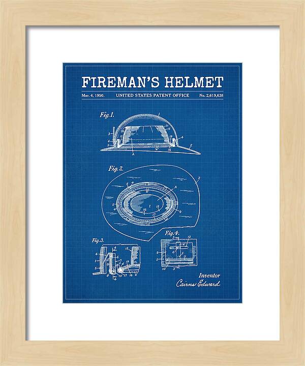 Fireman's Helmet Blueprint Patent Us2619638
