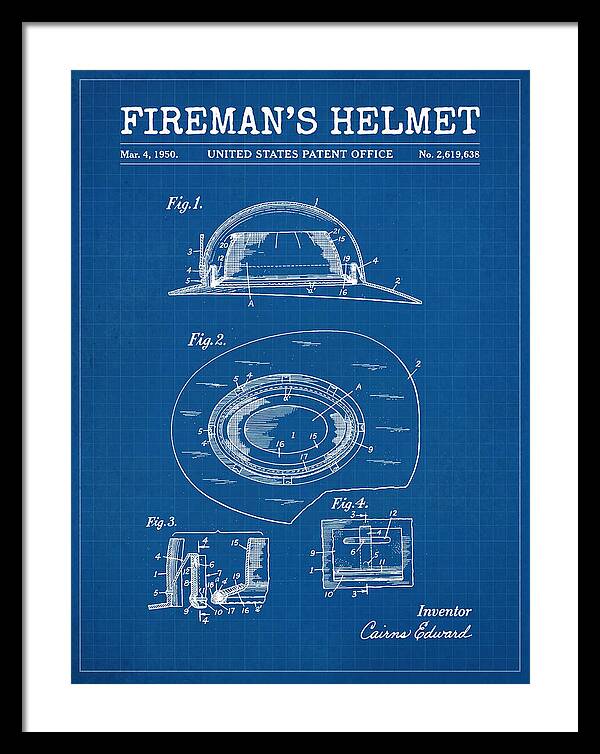 Fireman's Helmet Blueprint Patent Us2619638
