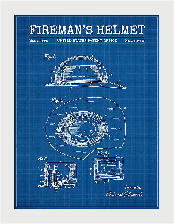 Fireman's Helmet Blueprint Patent Us2619638