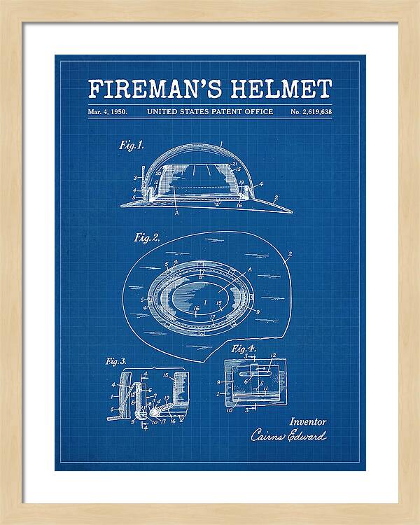 Fireman's Helmet Blueprint Patent Us2619638