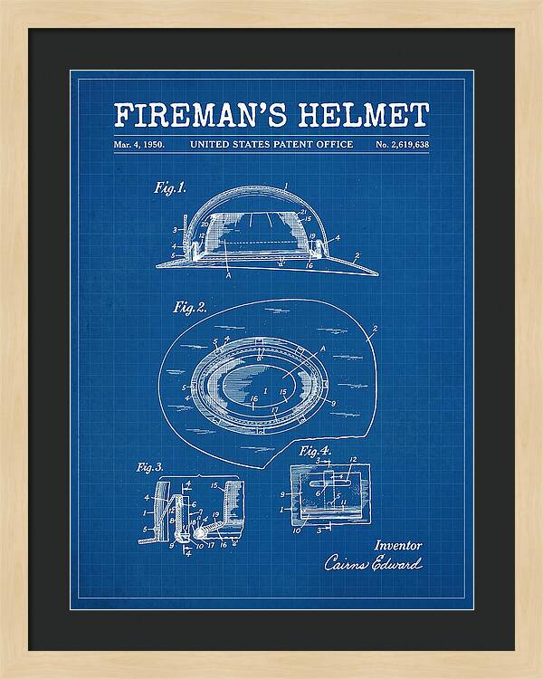 Fireman's Helmet Blueprint Patent Us2619638