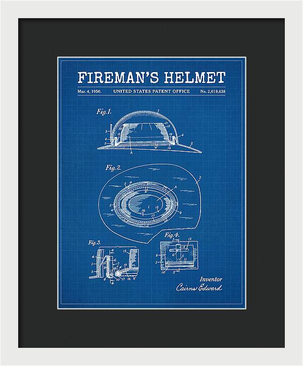 Fireman's Helmet Blueprint Patent Us2619638