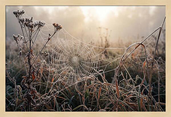 First Frost On Spider Web