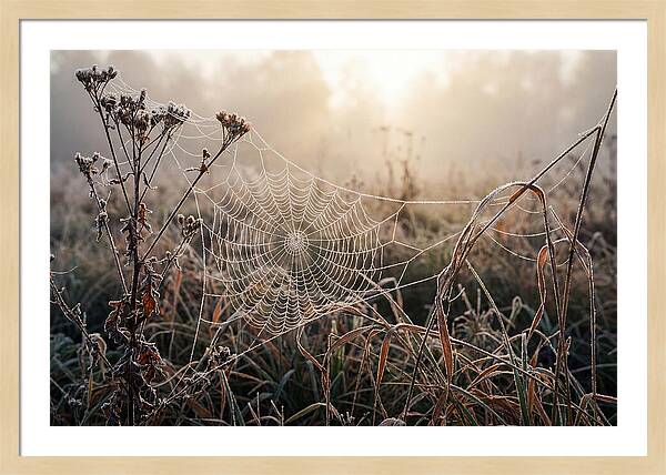 First Frost On Spider Web