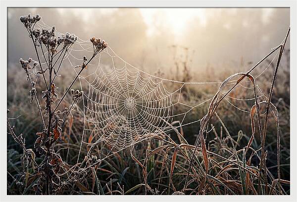 First Frost On Spider Web