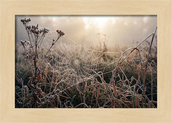 First Frost On Spider Web