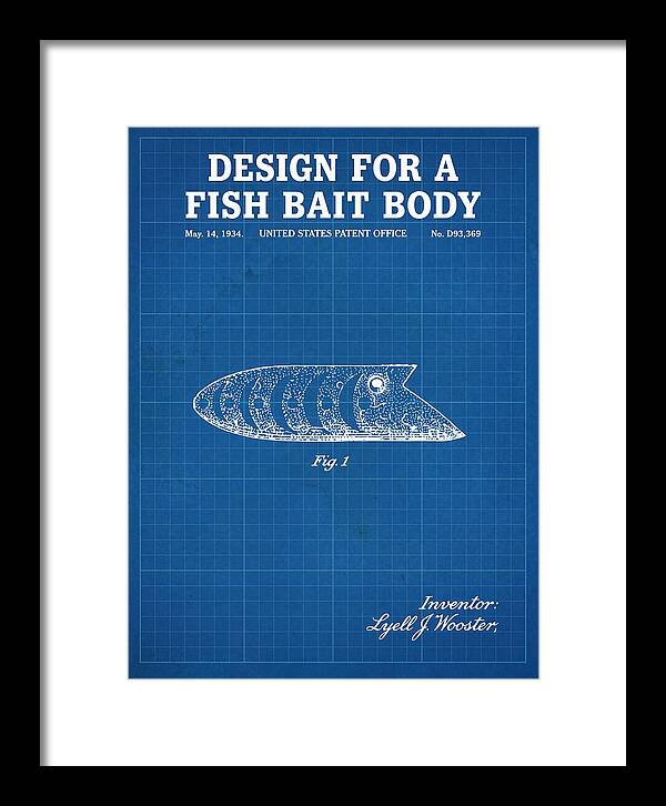 Fish Bait Body Fishing Lure Blueprint Patent Usd93369s