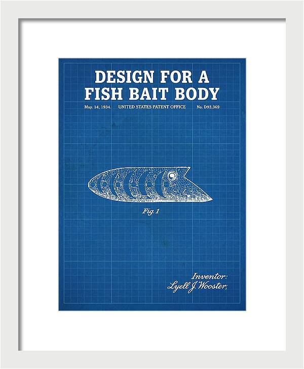 Fish Bait Body Fishing Lure Blueprint Patent Usd93369s