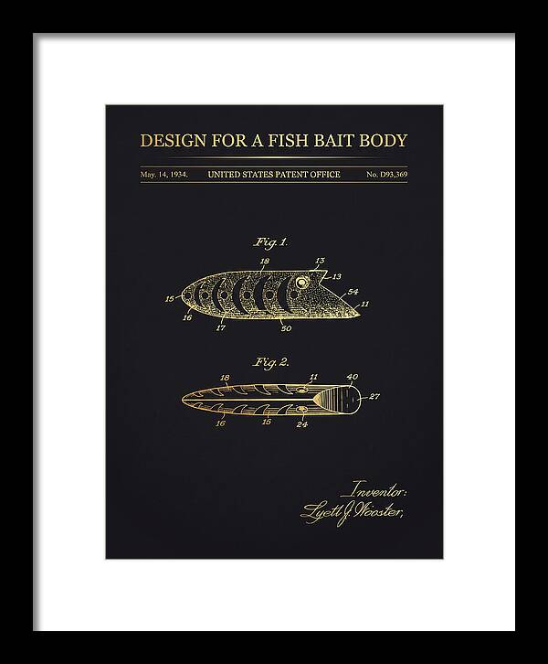 Fish Bait Body Fishing Lure Gold Patent Usd93369s