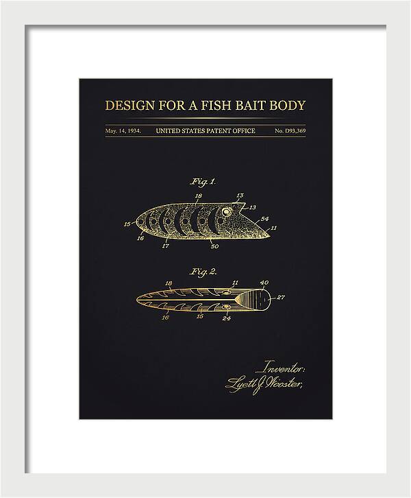 Fish Bait Body Fishing Lure Gold Patent Usd93369s