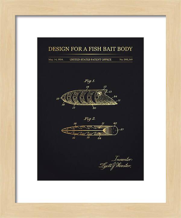 Fish Bait Body Fishing Lure Gold Patent Usd93369s