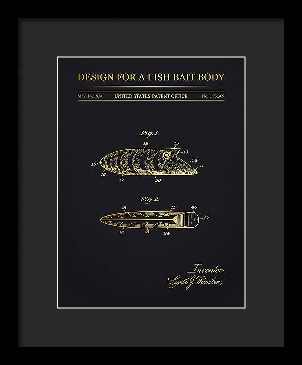 Fish Bait Body Fishing Lure Gold Patent Usd93369s