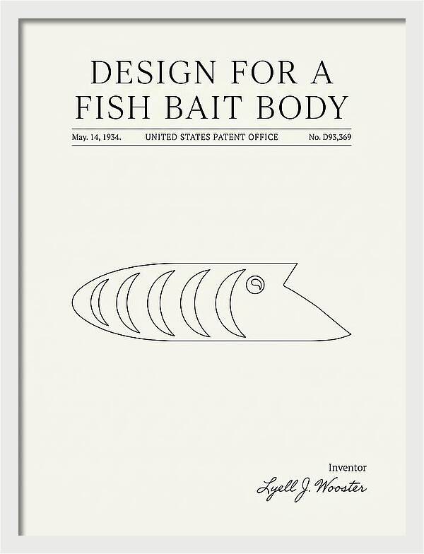 Fish Bait Body Fishing Lure Minimalist Patent Usd93369s