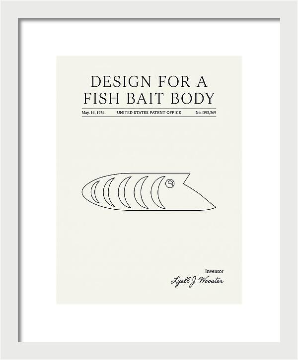 Fish Bait Body Fishing Lure Minimalist Patent Usd93369s