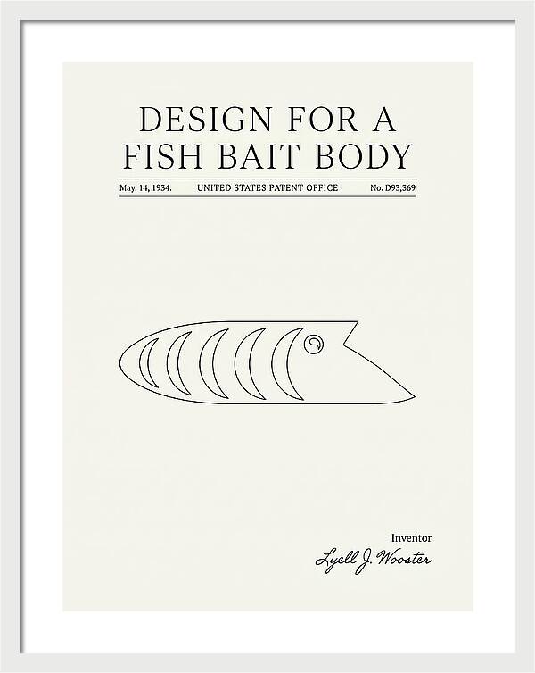 Fish Bait Body Fishing Lure Minimalist Patent Usd93369s