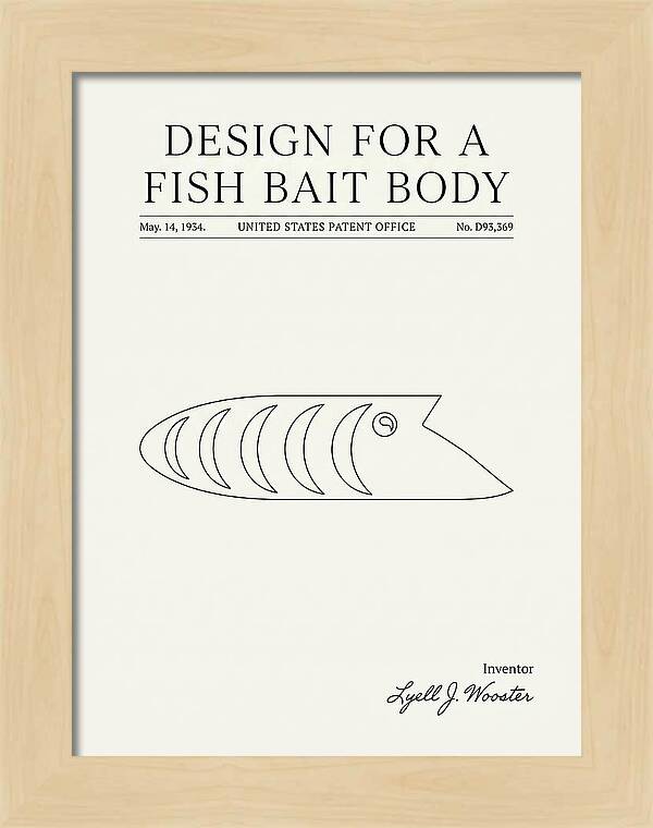 Fish Bait Body Fishing Lure Minimalist Patent Usd93369s