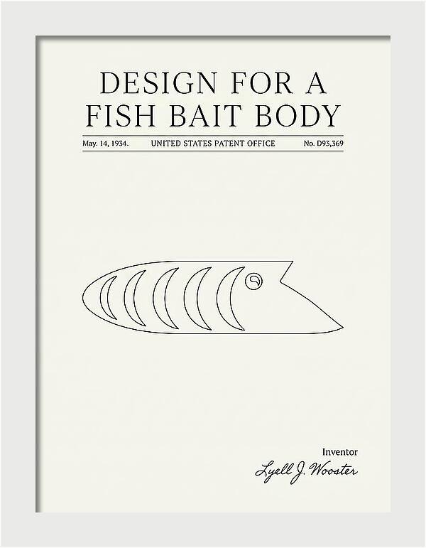 Fish Bait Body Fishing Lure Minimalist Patent Usd93369s