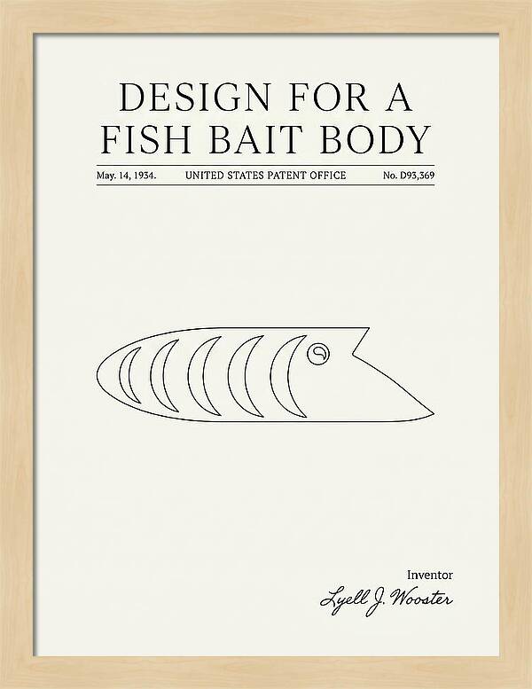 Fish Bait Body Fishing Lure Minimalist Patent Usd93369s
