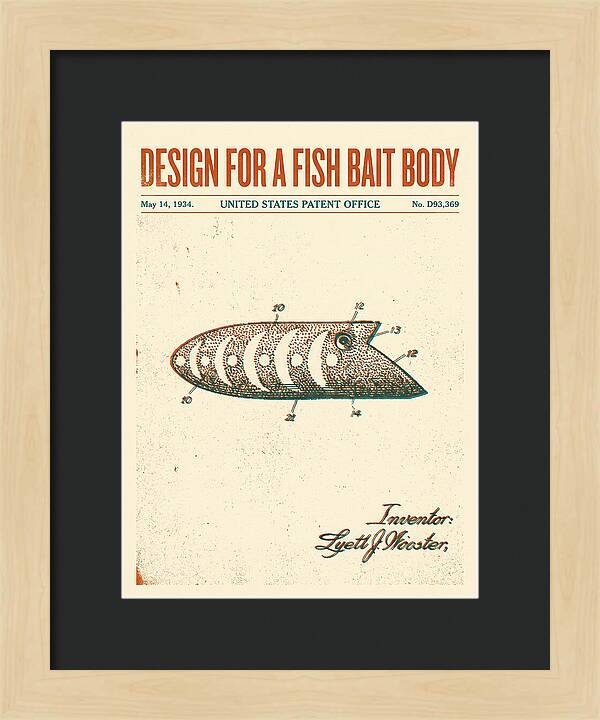 Fish Bait Body Fishing Lure Retro Patent Usd93369s