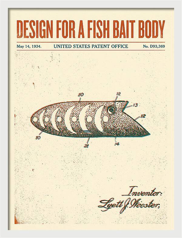 Fish Bait Body Fishing Lure Retro Patent Usd93369s