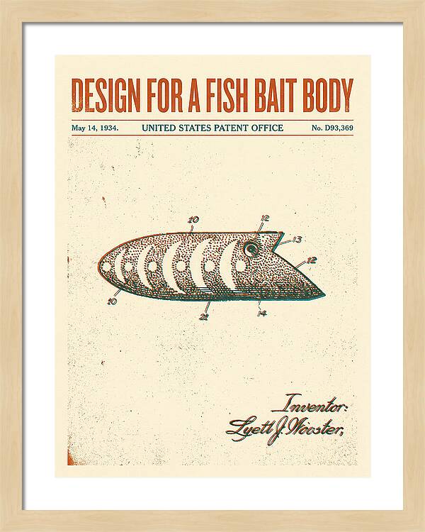Fish Bait Body Fishing Lure Retro Patent Usd93369s